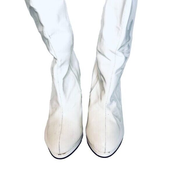 White Platform Women's Go-Go Boots Ugly Silent Disco, Cosplay Sz 10M (run small) - Picture 4 of 9